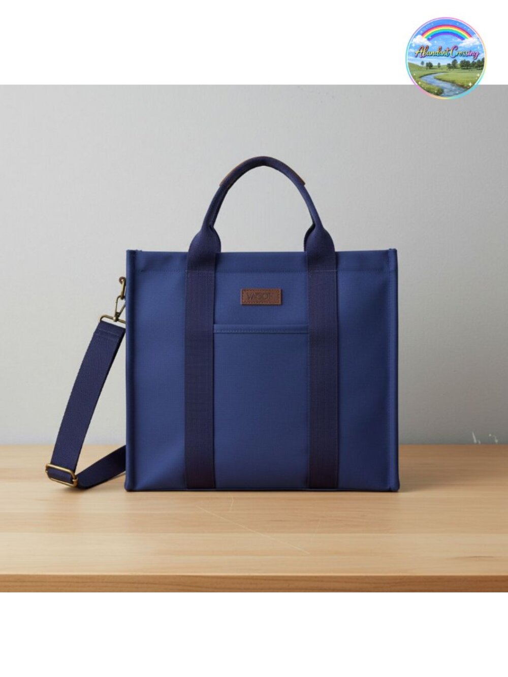 VASCHY Canvas Tote Bag Leather Crossbody Work Shoulder Purse